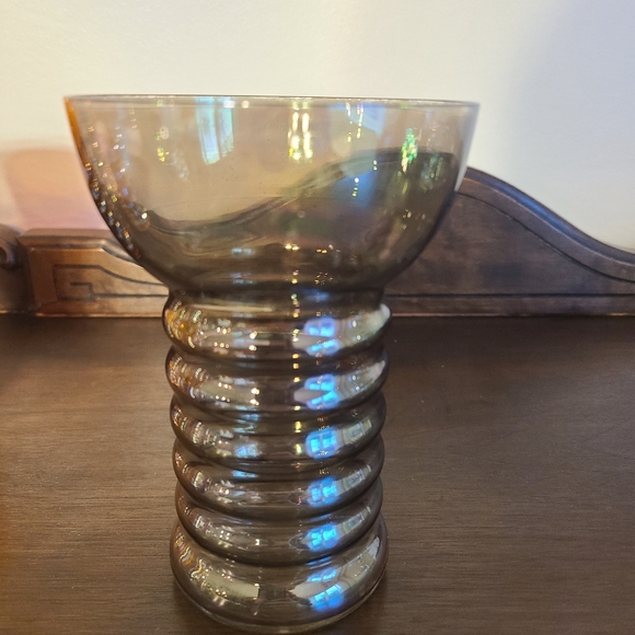 Dunbar Aramis 1930s Ringed 5" Tumbler Iridescent Glasses 11 oz - Picture 3 of 9